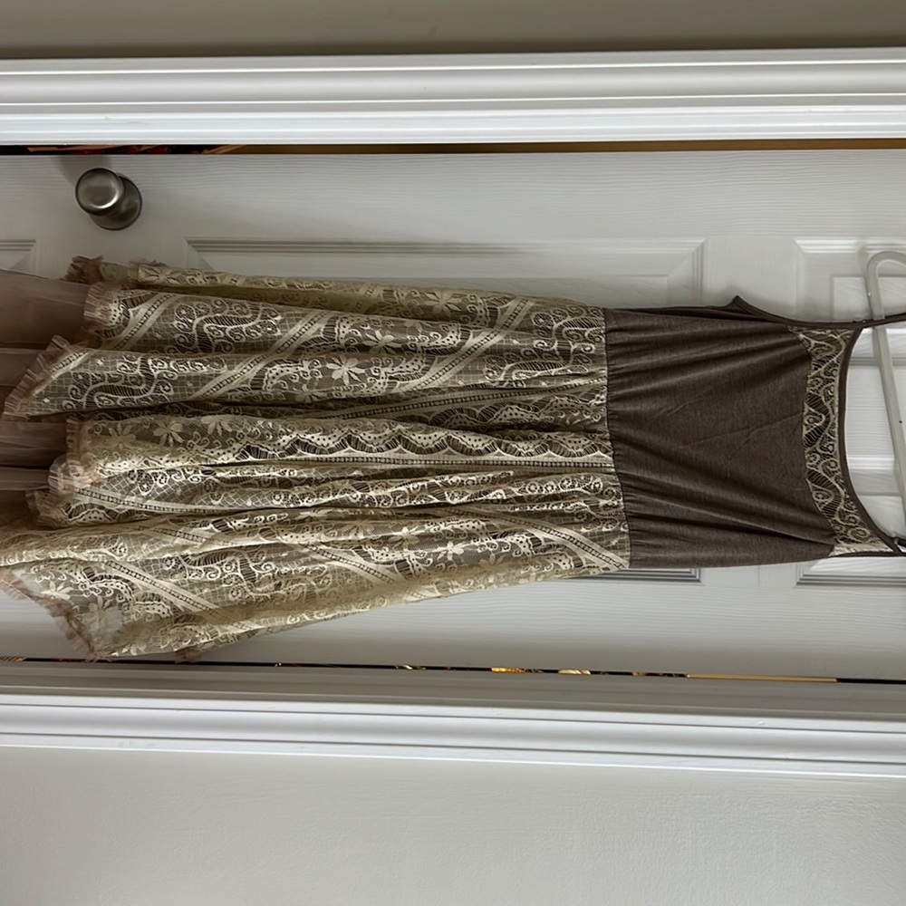 Brown Lacey Tank Dress!